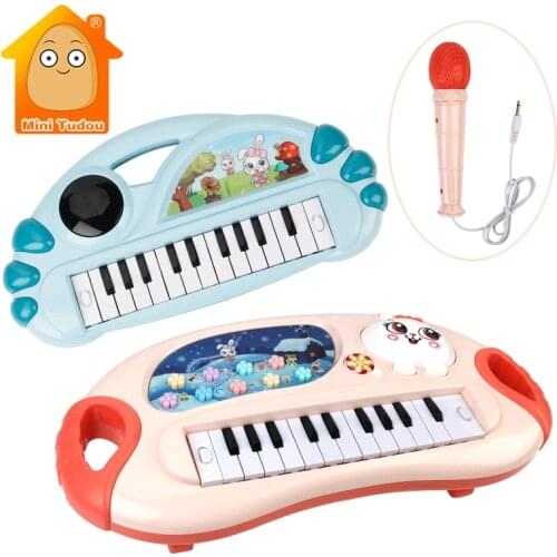 Kids Piano Instrument Toy Musical Teaching Keyboard Flash Electronic Digital Music Microphone Educational Toys For Children Gift