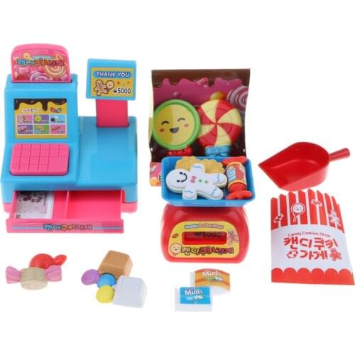 Kids Pretend Play Toy Set, Candy Store with Cash Register, Balance and Accessory, Children Christmas Gift