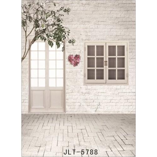 Photography Background for Photo Studio White Door Brick Wall Computer Printed Vinyl Photographic Backdrops for Wedding Children