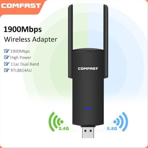 1900Mbps Gaming Wifi Adapter Dual Band 5.8G/2.4GHz USB3.0 Wifi Network Card for Windows 7/8/8.1/10