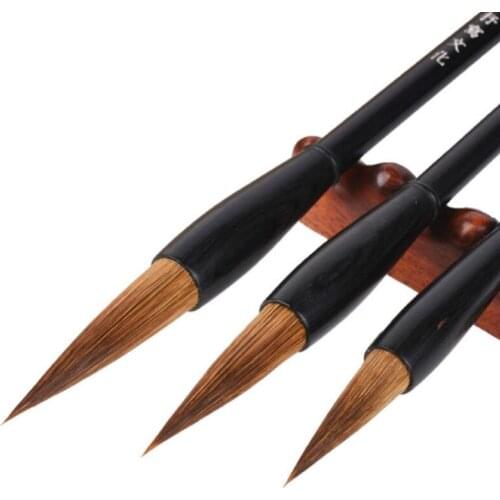 Chinese Calligraphy Pen Adult High Grade Huzhou Brush Pen 3pcs/set Chinese Weasel Hair Painting Calligraphy Brushes Tinta China