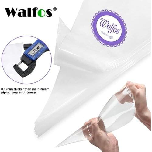 Walfos Pastry Piping Bags 100 Pcs Disposable Cake Decorating Bags Cream Pastry Tips Nozzle for Cake Decorating Tools