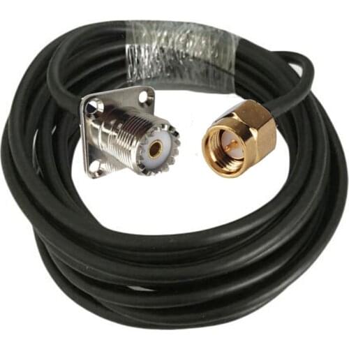 RG58 50-3 UHF SO239 Female 4 Hole Flange Panel Mount to SMA Male RF Pigtail Coaxial Cable Connector 1M 2M 3M 5M 10M 15M 20M 30M