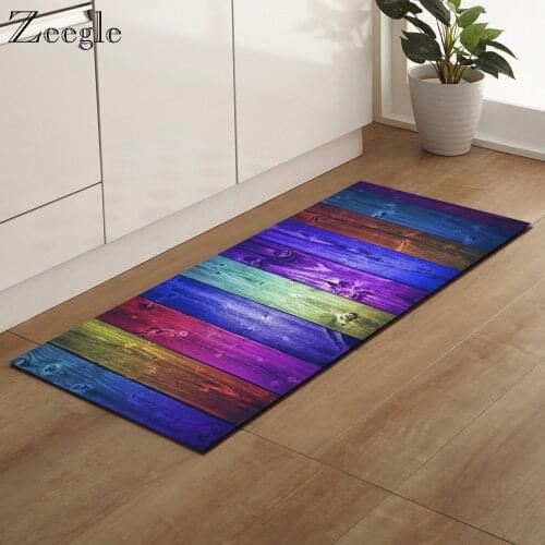 Zeegle Kitchen Floor Mat Living Room Non-slip Modern Carpet Sofa Besides Rectangle Mat Bedroom Mats Wood Painting Area Rug