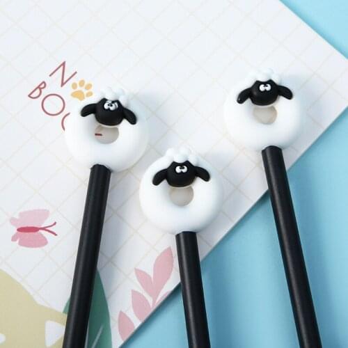 36PCS Lamb Doll Modeling Student Gel Pen Cute Penholder Writing Implement Office Writing Stationery Kawaii School Supplies