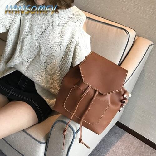 Fashion Women Backpack High Quality Youth Leather backpack for Teenage Girls Female School Shoulder Bag Bagpack mochila YY-48