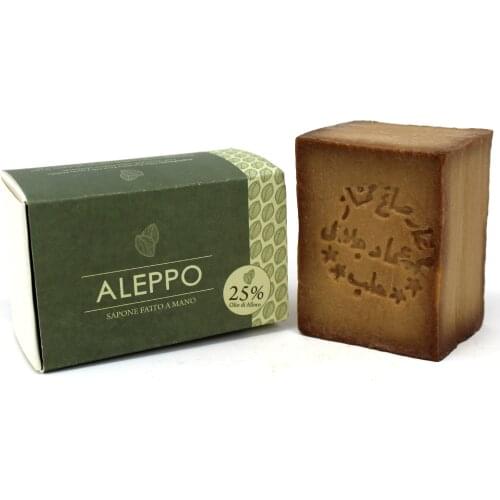 Aleppo Soap with Olive Oil and 25% of Laurel Oil - 100% Handmade Natural Soap - Organic Soap suitable for Skin Problems - Original Recipe