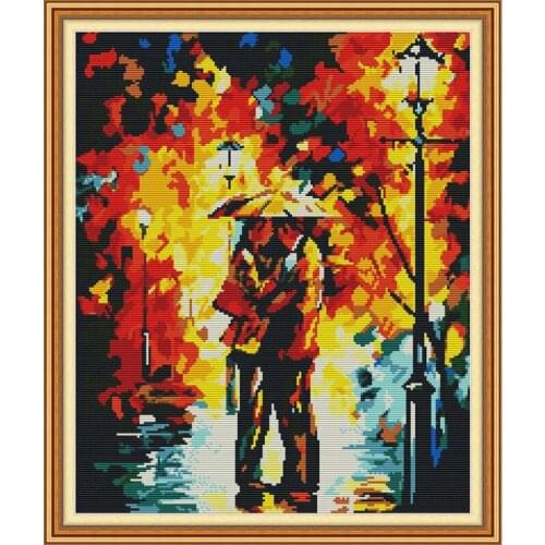 Everlasting Love Dark Night Cotton Cross Stitch Kits Clear Stampted Printed 11CT 14CT DIY Holiday Gift New Year Sales Promotion
