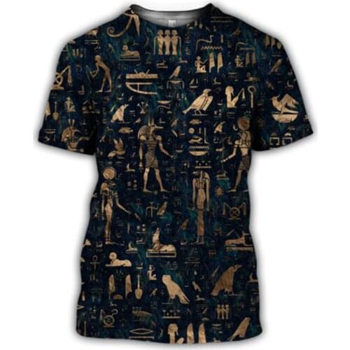 2021 New Horus Ancient Horus Egyptian God Eye of Egypt Pharaoh Anubis face 3d t shirts tees funny Harajuku short sleeve