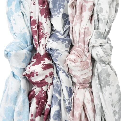 New Arrival Ombre Tie-dyed Floral Printed Shawls Scarf Muslim Hijabs Large Size Headscarf Wraps Turbans Women 1PC Retail