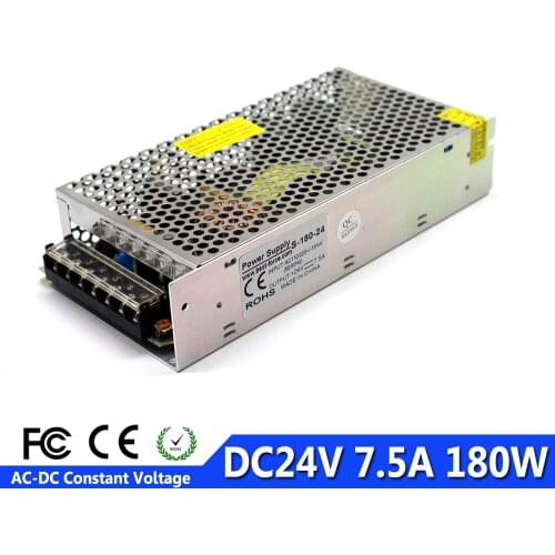 Single Output 24V 7.5A 180W Switching Power Source Transformer 110V 220V AC DC24V LED Driver For 3D Printer Led Lighting AV CCTV