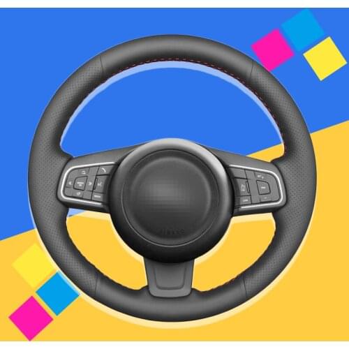 Auto Braid On The Steering Wheel Cover for Jaguar E-Pace 2017-2019 F-Pace 2016-2017 XE 2015-2017 XF 2016 2017 Car Wheel Covers