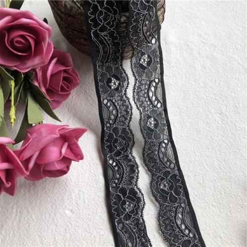 Organza bilatéral 3cm black tricot mariage brodé bricolage à la main patchwork dentelle ruban d'habillage fournitures de c