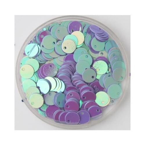 50g (4000pcs) 6mm Purple AB Flat Round Sequins For Craft PVC DIY Garment Sewing Wedding Accessories With 1 Side Hole Spangles