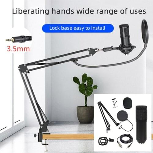 Professional Studio Condenser Microphone 3.5mm Wired Sound Recording Gaming Streaming Microphone For Computer/PC