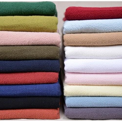 Washed cotton cloth pure color national simple clothing pants linen fabric pleated cork brocade for sewing dresses 50cm*130cm