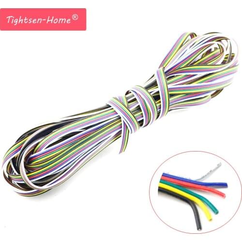 6 pin Wire Cable Extension connector 5M/10M/15M/20M/25M/100M For 5050 RGB CCT RGBW+CW RGBW+WW LED Strip 22AWG line Lighting 1pcs