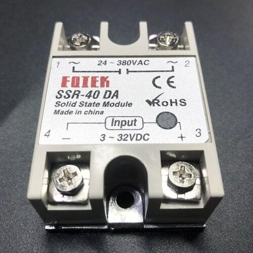 Solid State Module Relay SSR-40DA SSR-25DA SSR-60DA Current 3-32V Input DC 24-380V AC Output