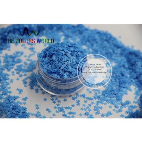 Solvent resistant Sparkles- Neon Blue Color Stars-shaped Glitter Confetti for Nail Polish and DIY decoration 1Pack =50g