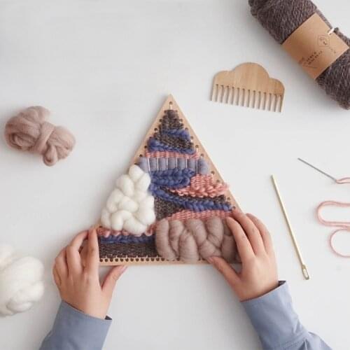 Triangle Wooden 30/24.5/19.5cm Thickness 7mm Knitting Frame With Holes For DIY Knitting Craft Decorative Household Sewing MMHXQ