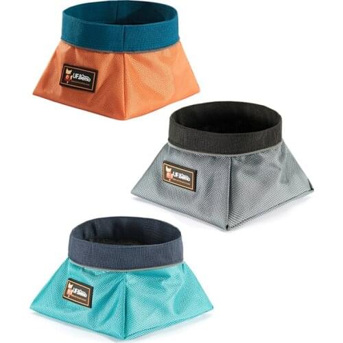 UFBemo High Quality Outdoor Polyester Waterproof Convenient Foldable Carry Water and Food Bowl for Pet Dog Cat