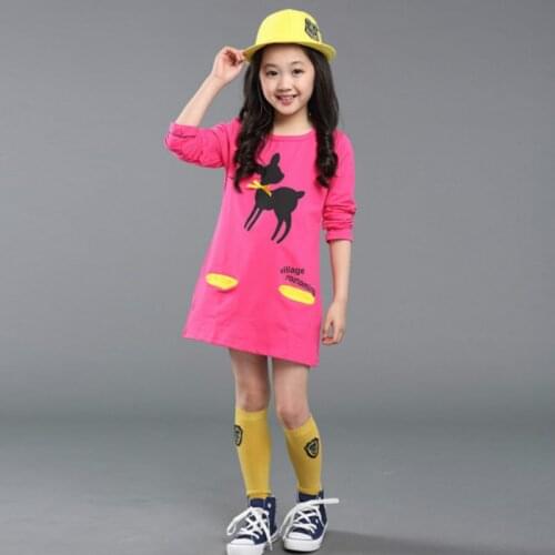 2019 new sping and autumn baby girl clothes dresses brand children long sleeve cartoon dress for girls kids clothing dress