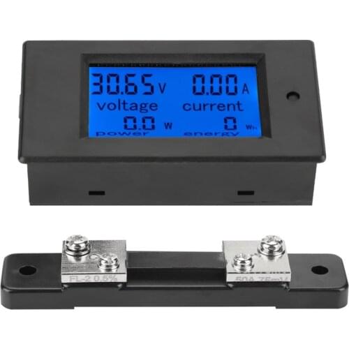Power Energy Voltmeter 6.5-100V DC Ammeter Digital LCD 4 inch Voltage Current Meter 20A 50A 100A With Shunt Voltage Tester