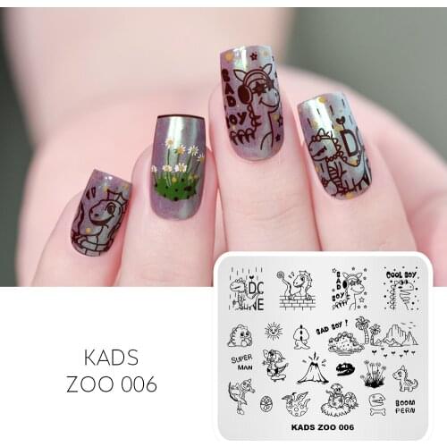 Animals Nail Stamping Plates Dinosaur Image Painting Nail Art Stencil Template Manicure Nail Printing Tools for Nail Polish