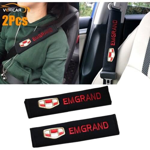 VEHICAR 2PACK Car Seat Belt Cover For EMGRAND Auto Safety Belt Cover Driver Shoulder Protector Vehicle Accessories Universal