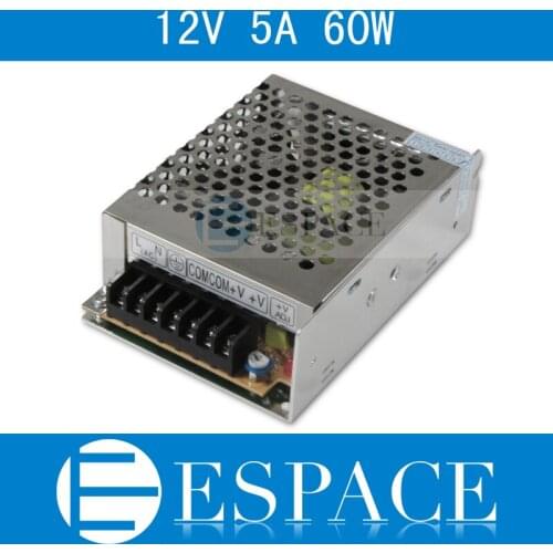 20piece/lot Best quality 12V 5A 60W Switching Power Supply Driver for LED Strip AC 100-240V Input to DC 12V free fedex