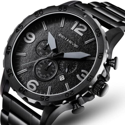 2021 New Fashion & Casual Sport Chronograph Mens Watches Stainless Steel Band Wristwatch Big Dial Quartz Clock relogio