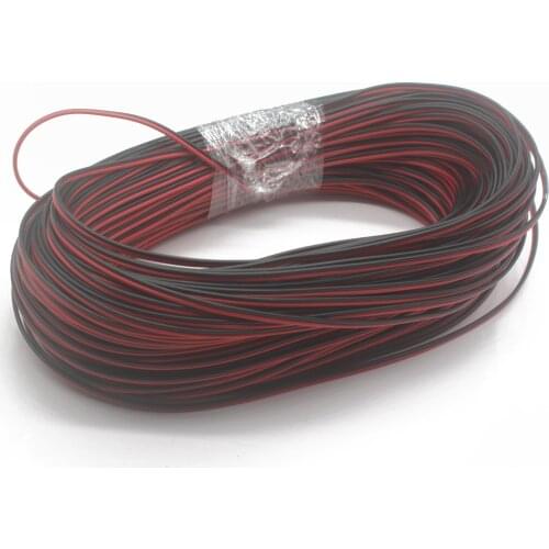 2pin Red Black cable, Tinned copper 22AWG, PVC insulated wire, Electronic cable, LED cable 5/10/20/50/100m