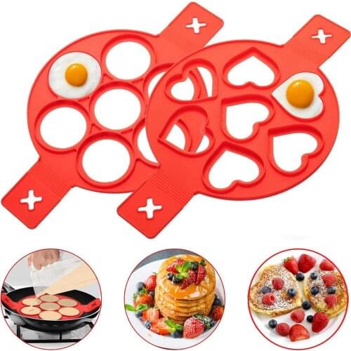 3pcs/4pcs Silicone Non Stick Fantastic Egg Pancake Molds Maker Ring Kitchen Baking Omelet Moulds Flip Cooker Egg Ring Mold Tools