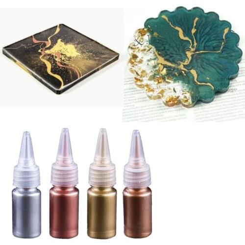 4 Colors Epoxy Resin Colorant Glitter Marble Metallic Pigment Resin Jewelry DIY X7YA