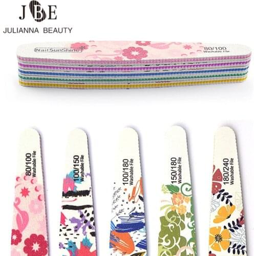 50Pcs/lot Portable Easy To Carry High Quality Printed Hands Feet Nail Files Polished Manicure Set Sand Strips Color Nail ArtTool
