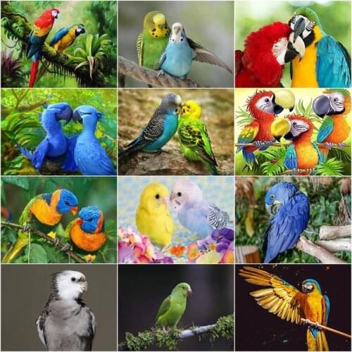 CHENISTORY Diamond Embroidery Mosaic Animal Parrot Cross Stitch 5D DIY Diamond Painting Craft Kit Home Rhinestones Gift Decorati