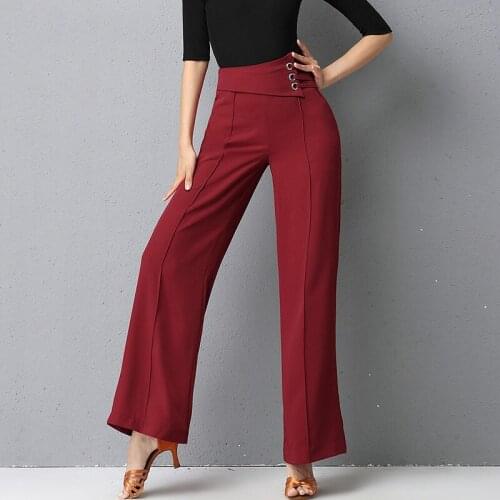 Latin Dance Pants For Women Modern Standard Dance Practice Clothes Professional Rumba Tango Samba Salsa Dance Trousers DQL4501