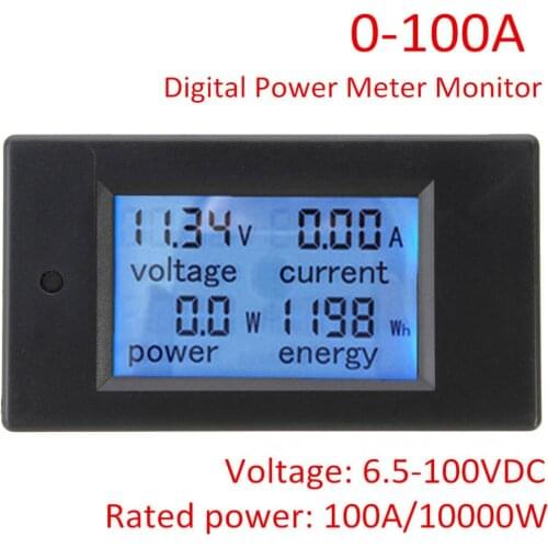 100A DC Digital Multifunction Power Meter Energy Monitor Module Voltmeter Ammeter with Shunt