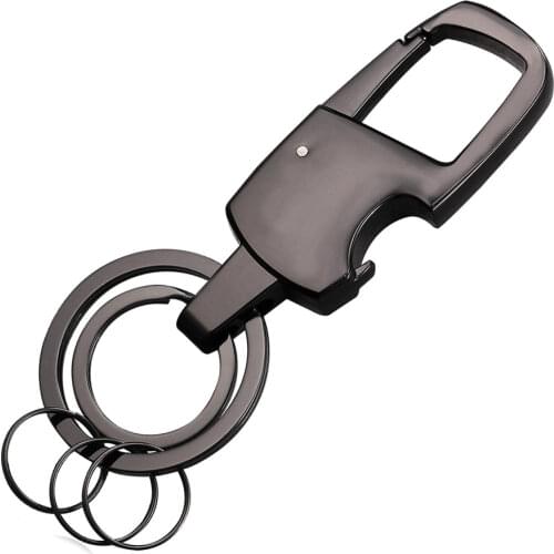 Collare Key Chain Black Gun Color Multifunctional Bottle Opener Vintage Key Holder Men Key Rings With Gift Box K119