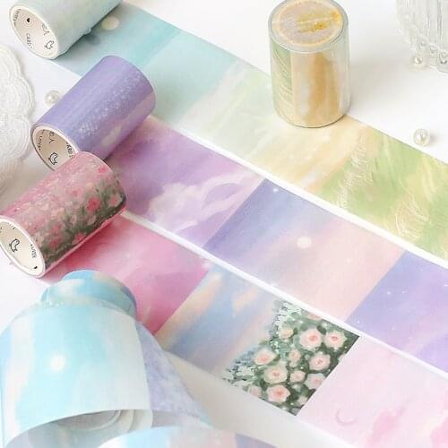 INS Watercolor Scenery Material Background Paper Junk Journal Diary Planner Scrapbooking Decorative Stickers DIY Craft Paper