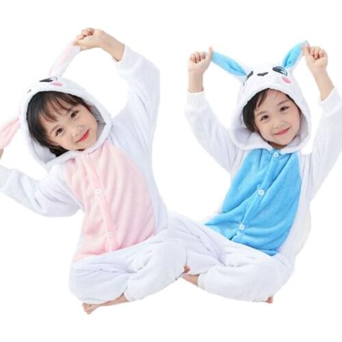 85-165cm Kids Animal Pajamas Onesie Children Rabbit kigurumi Baby Boys Girls Blanket Sleeper Teenager Pyjamas Sleepwear Onesie