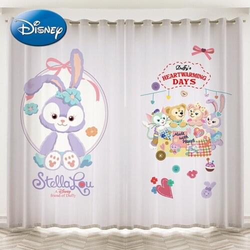 Disney Stellalou Childrens Curtain Shading Girl Bedroom Princess Room Small Fresh Rabbit Bay Window Short Curtain