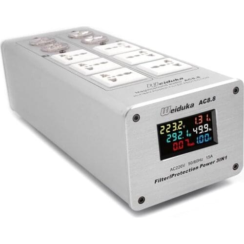 Power filter 3000W AC filter for audio AC8.8LED digital display audio noise filter lightning-proof power socket