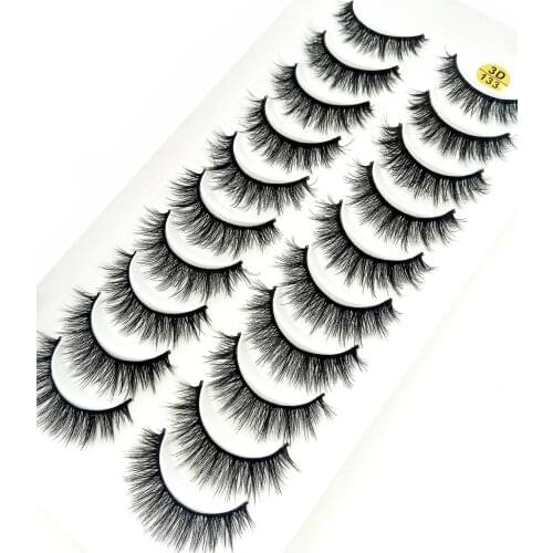 HBZGTLAD 10pairs 3D Mink Lashes Natural Long False Eyelashes Dramatic Volume Fake Lashes Makeup Eyelash Extension Silk Eyelashes