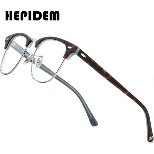 HEPIDEM Acetate Optical Glasses Frame Women 2020 New Retro Vintage Round Eyeglasses Prescription Spectacles Myopia Eyewear 9131