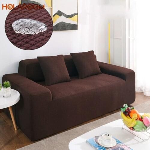 Holaroom Sofa Covers for Living Room Solid Sectional Sofa Cover Elastic Couch Cover Home Decor Fundas Sofa Slipover cover sofa