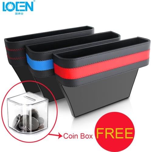 LOEN 1PC Car Seat Crevice Storage Box Car Styling Stowing Tidying Armrest Cup Drink Organizer Auto Gap Pocket Phone Pad Holder
