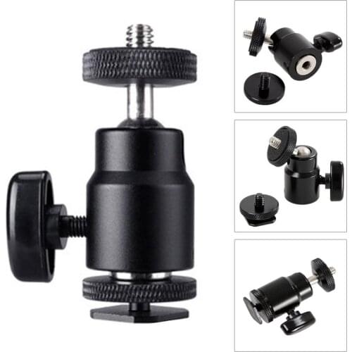 Hot Shoe Mount Adapter Mini Ball Head Ring Light Adapter For SLR Cameras Microphone Video Monitor Tripod Digital Camera