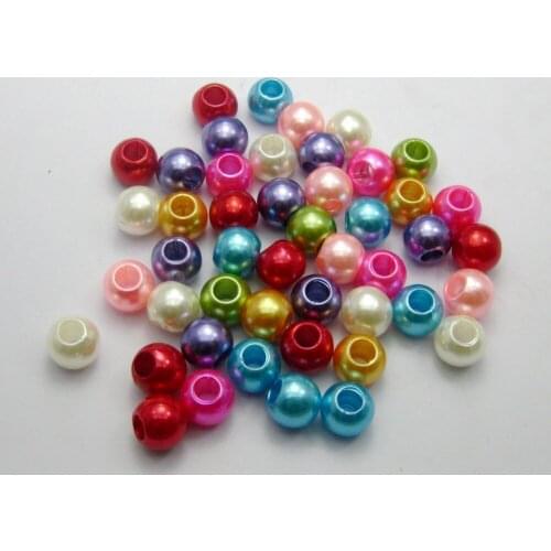 100 Mixed Color Acrylic Pearl Round Beads 12mm(1/2")Fits Charm Bracelet