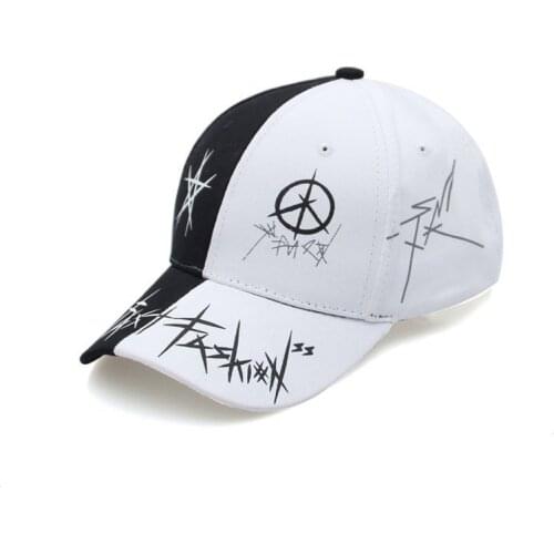 Cool Baseball Caps Graffiti Baseball Cap for Men Women Two Tone Snapback Cap Stylish Patchwork Baseball Cap Sun Hat Caps